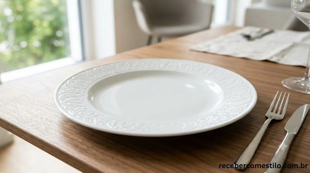 Prato fundo da linha de aparelho de jantar Schmidt Pomerode servindo uma refeição.