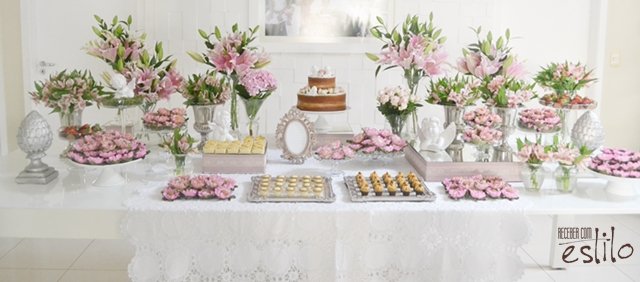 decoração batizado rosa