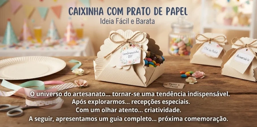 Caixinha com Prato de Papel: Ideia Fácil e Barata