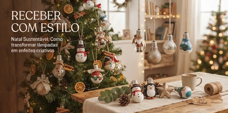 Decoração de Natal com Lâmpadas: O Charme do Upcycling na Sua Árvore e Casa