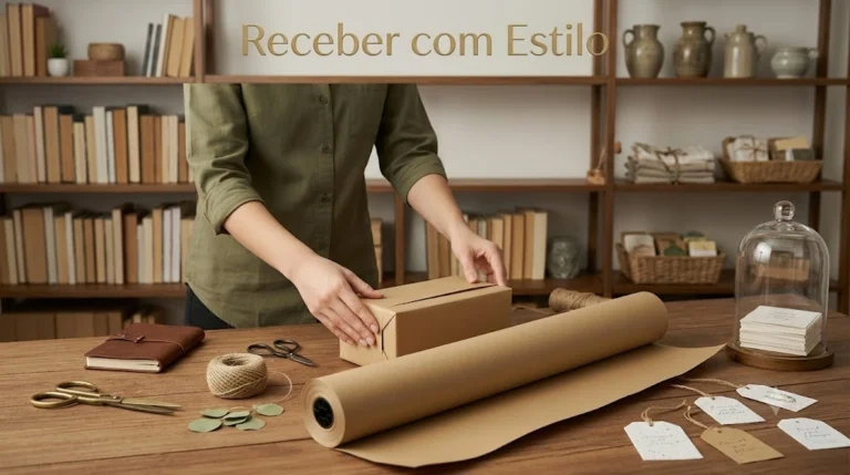 Servir Petisco no Papel Kraft Mesa Posta