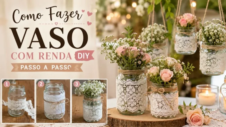 Como Fazer Vaso com Renda DIY: Passo a Passo
